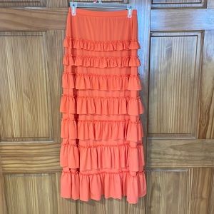 Adorable coral/orange maxi skirt